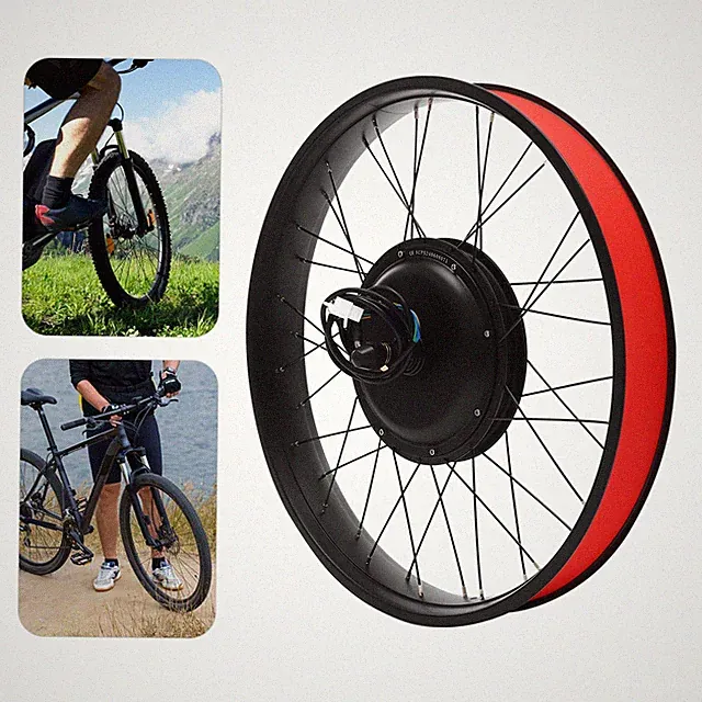26" 48V 1kW E-Bike Conversion Kit Fit Front Wheel Electric Bicycle Hub Motor Kit