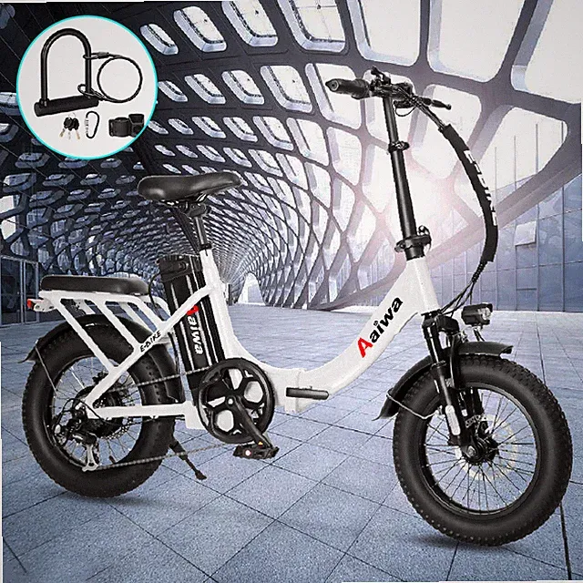 750W 36V E-Bike Folding Electric Bike Fits Adults 16" Fat Tire Beach City Ebike