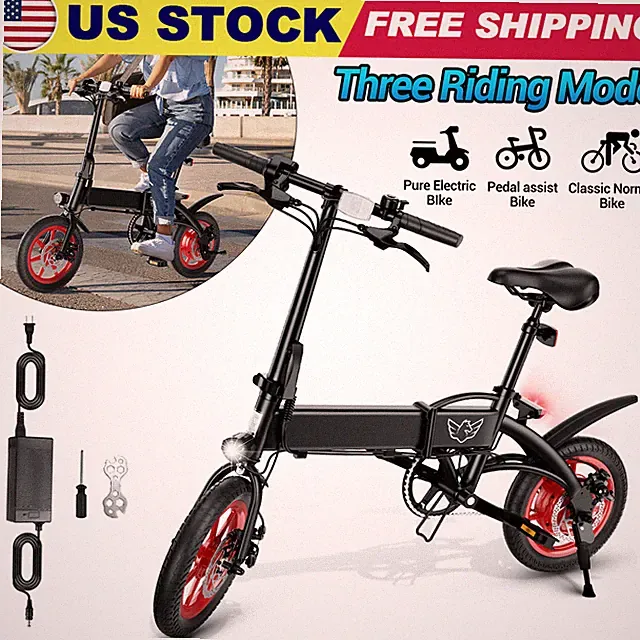 Electric Bike E-bike 14" 350W Motor Folding Ebikes 36V 8Ah Battery for Adults