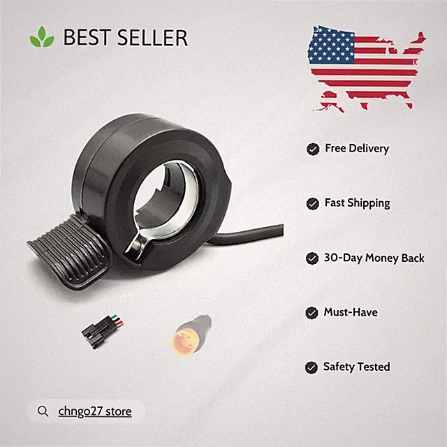 Electric Bike Thumb Throttle 130X - Right/Left Hand Fit, Waterproof for 24V-72V