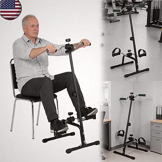 Mini Exercise Bike, under Desk Bike Pedal Exerciser for Arm/Leg Exercise, Adjust